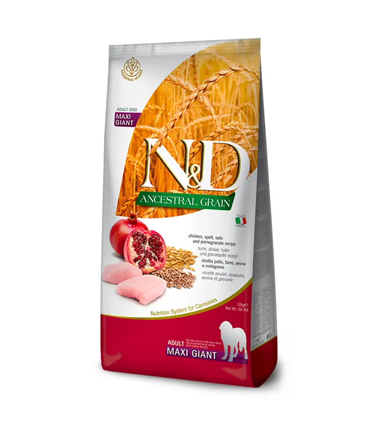 Farmina N&D dog AG adult giant maxi, chicken, spelt, oats & pomegranate 12 kg