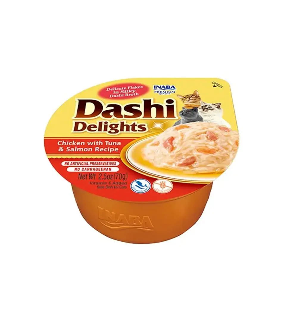 Inaba Dashi Delights cat Kura s tuniakom a lososom 70 g vanička