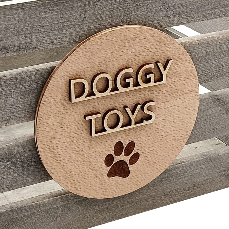 Drevený box + DOGGY TOYS    