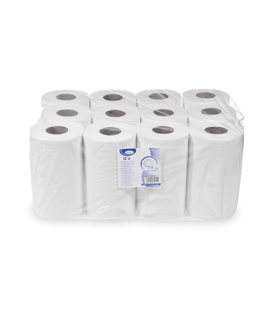 Papierové utierky, v roli, biela 20 cm x 60 m, 12 ks v balení