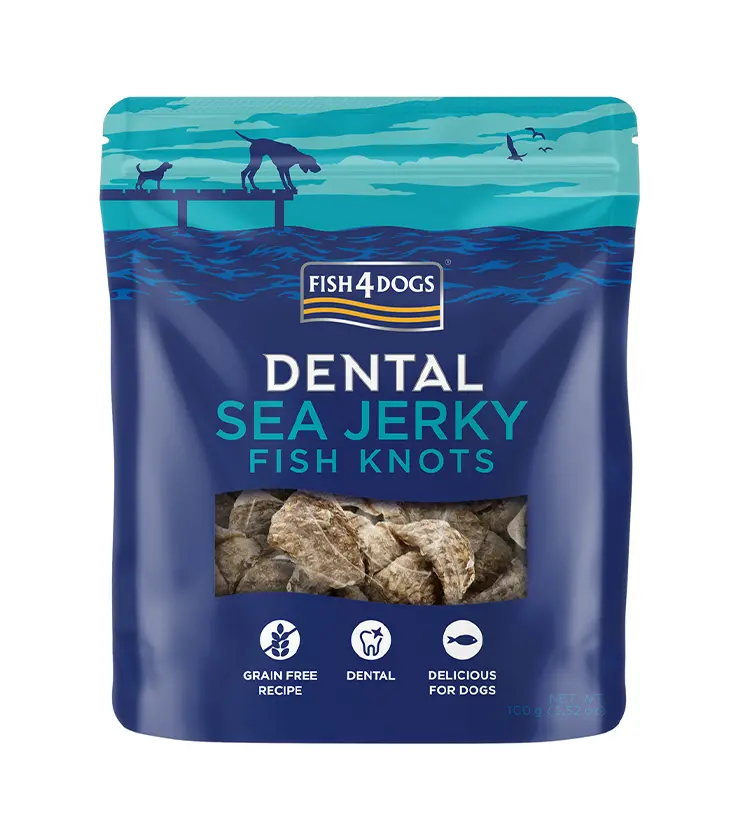 FISH4DOGS Dentálne pamlsky pre psov morská ryba - uzlíky 100g