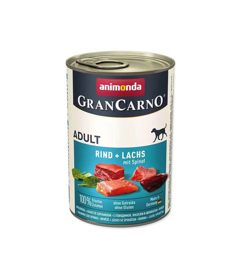 Animonda GRANCARNO® dog adult losos a špenát bal. 6 x 400g konzerva