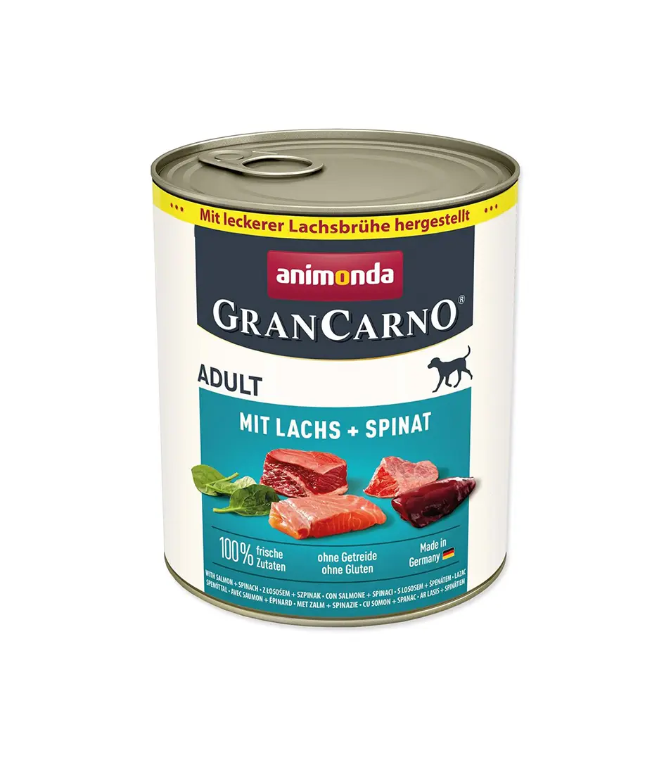 Animonda GRANCARNO® dog adult losos a špenát bal. 6 x 800g konzerva