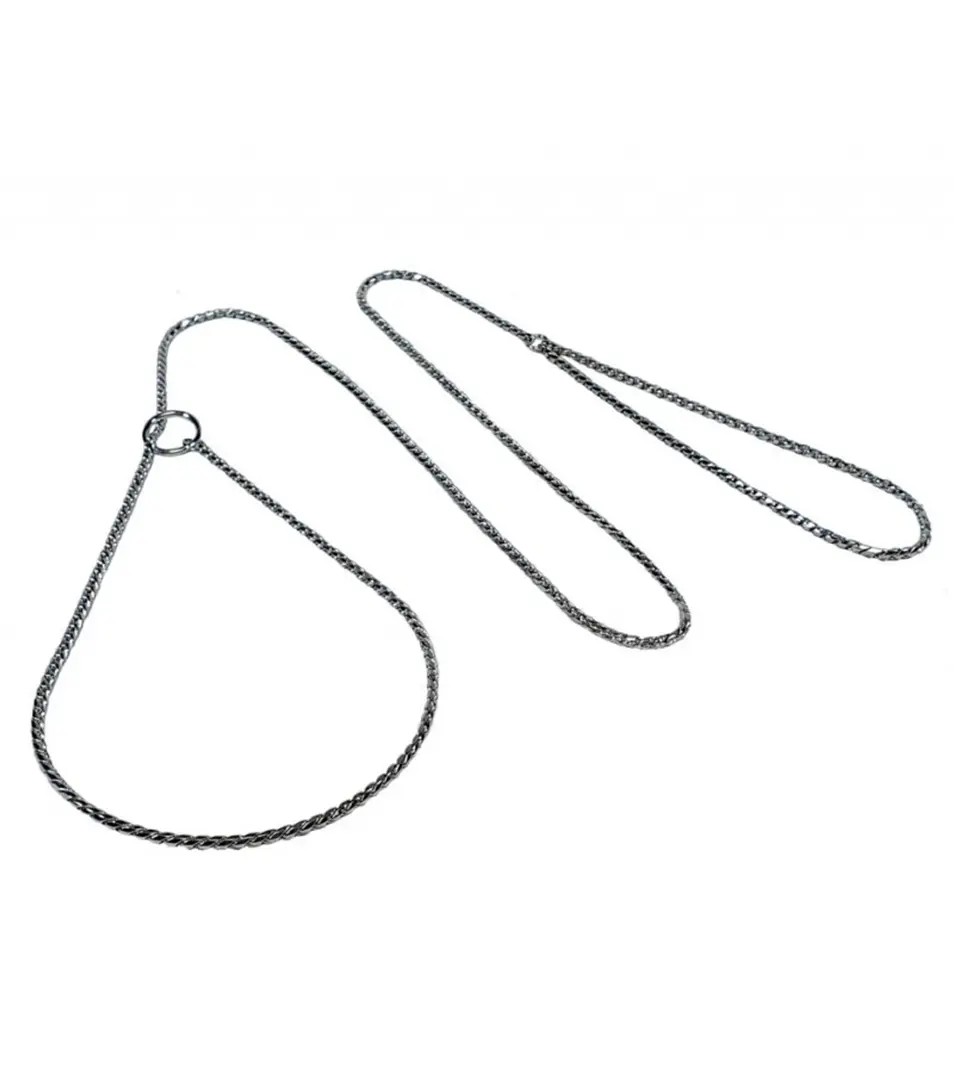 BAFPET Retiazková výstavná vôdzka SNAKE, Farba: Strieborná, Dĺžka: 3,5 mm x 140 cm | 00221