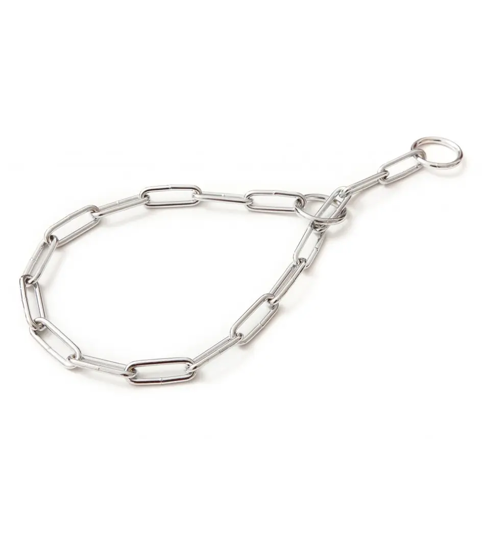 BAFPET Sťahovací obojok, oválne oká - veľké Farba: Strieborná, Rozmer: 3,8mm x 55cm 00031