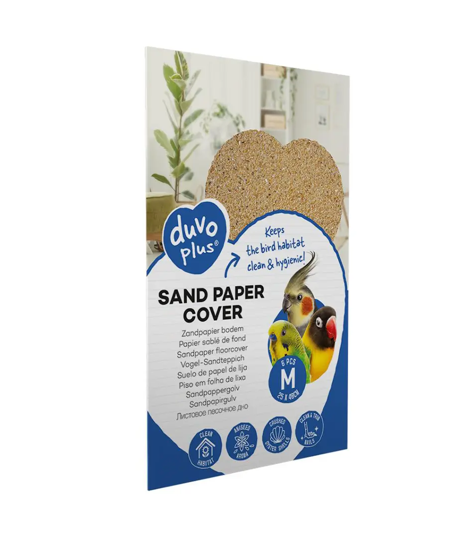 Podložka DUVO+ z brúsneho papiera do vtáčej klietky M 6 ks/bal. 25 x 40 cm