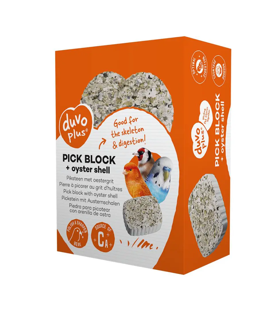 Blok DUVO+ s ustricovým gritom pre vtáky 200g - 7,2x9,7x3,5cm