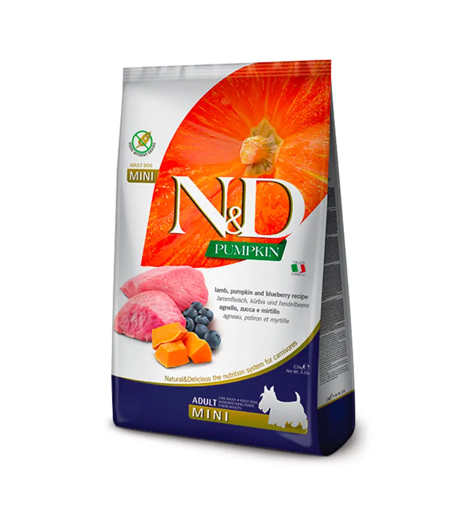 Farmina N&D dog PUMPKIN (GF) adult mini, lamb & blueberry 2,5 kg
