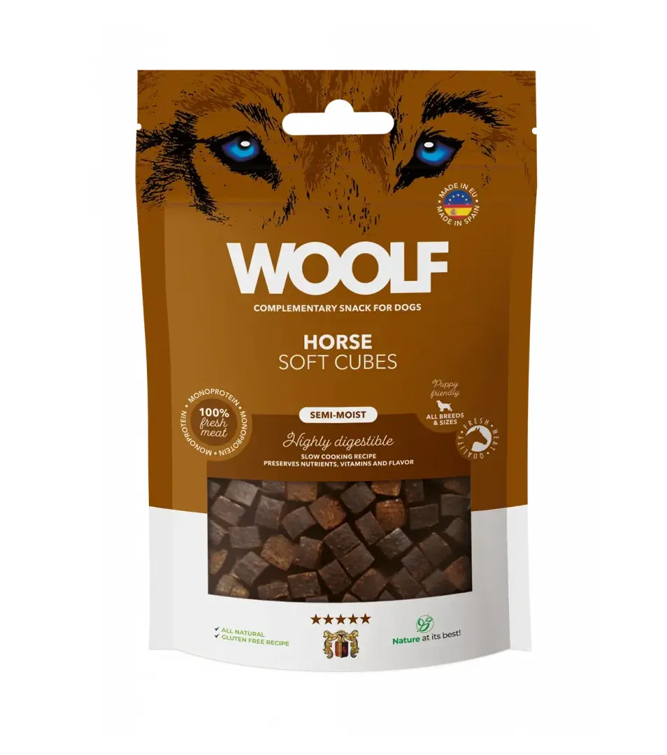 Pamlsok Woolf Dog Soft Cubes Horse 100 g