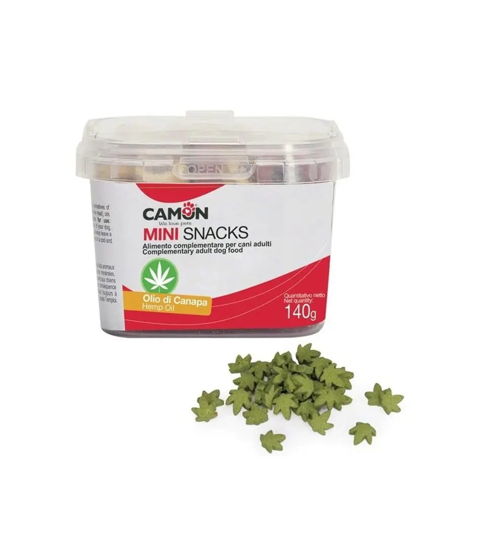 Camon Mini Snack s konopným olejom pre psov 140g