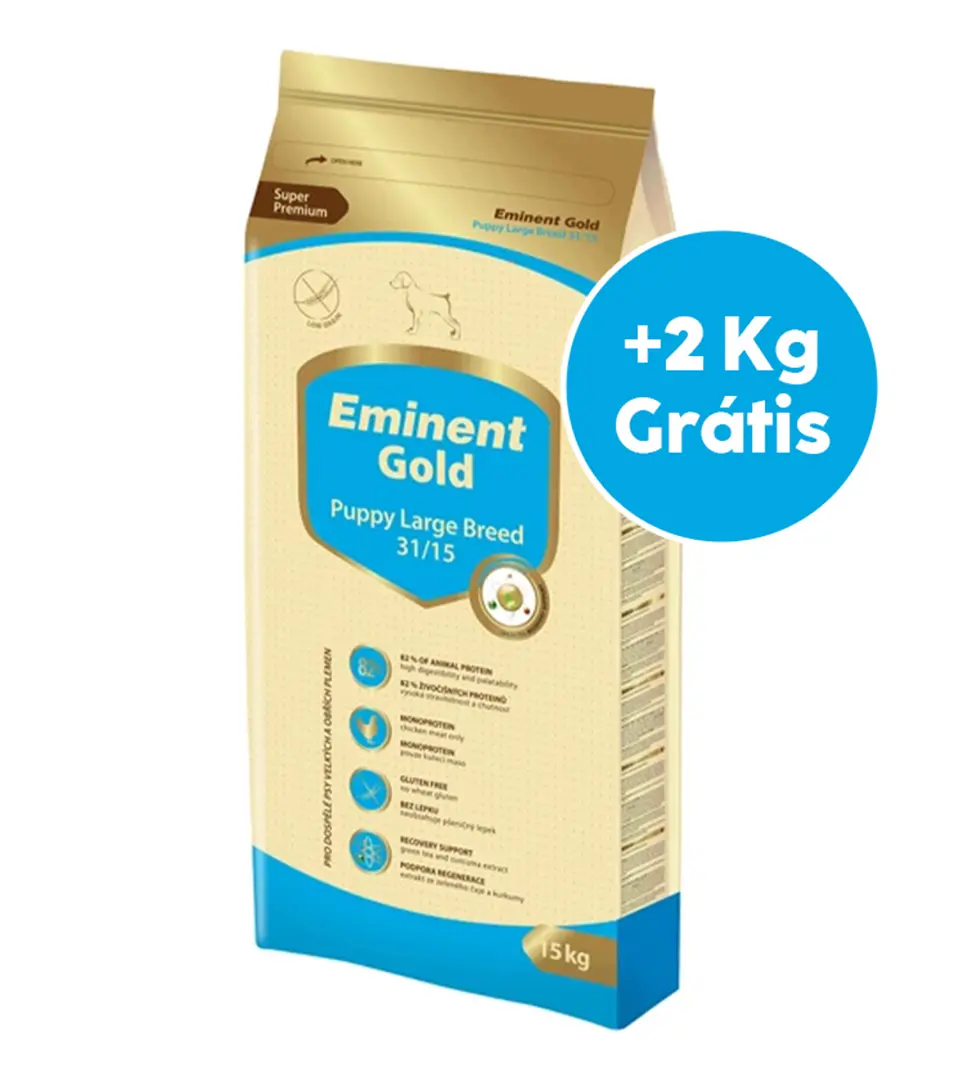 Eminent Dog Gold Puppy Large Breed 15 kg +2 kg Grátis