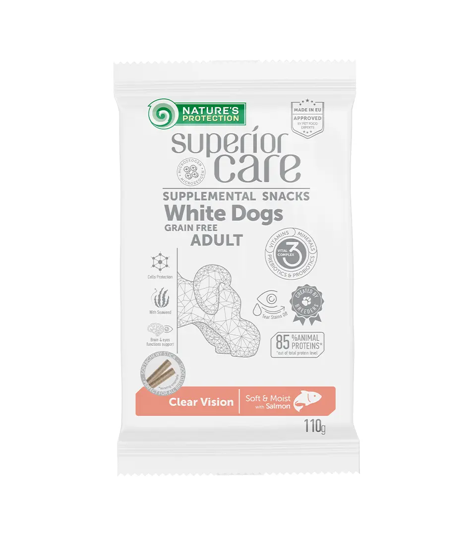 Pamlsok Natures P Superior Care white dog Clear Vision Grain free Salmon 110 g