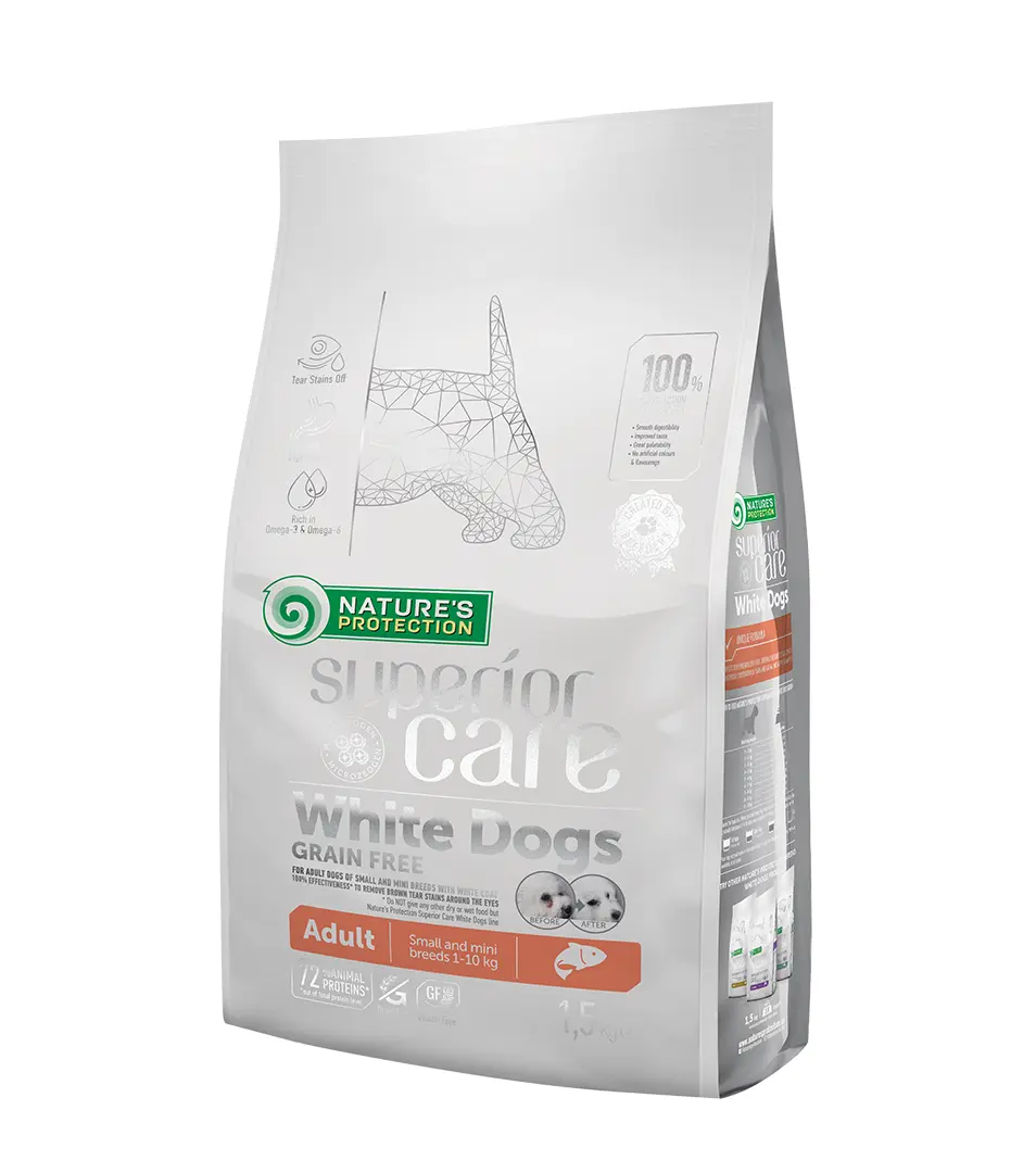 Natures P Superior care white dog GF adult  salmon small&mini 1,5 kg