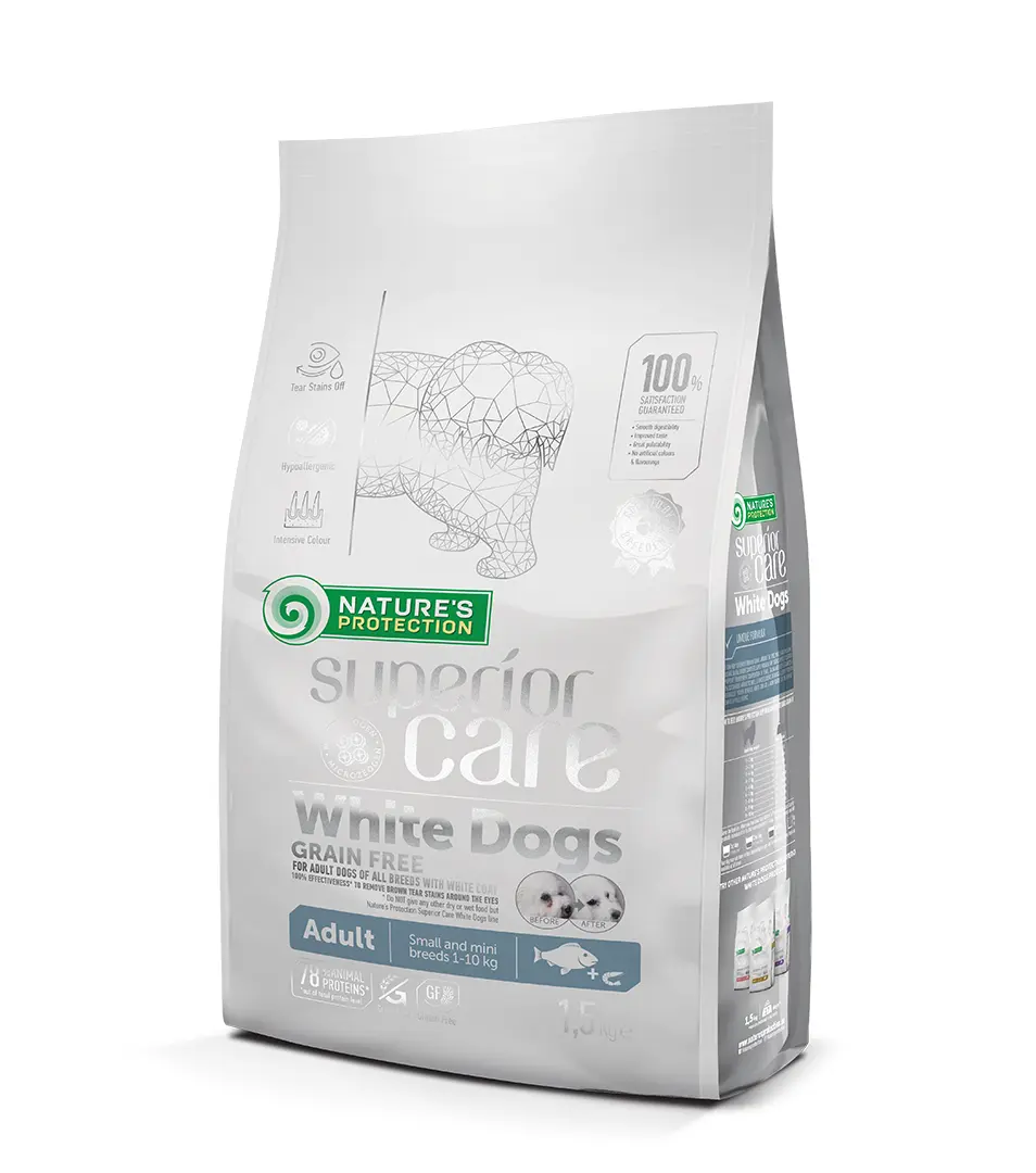 Natures P Superior care white dog GF adult white fish small&mini 1,5 kg