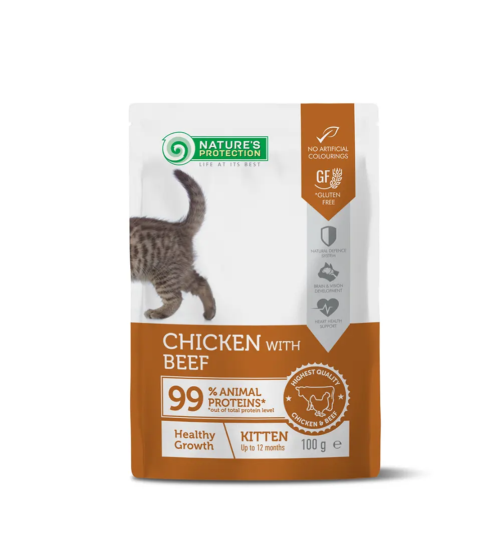 Natures P KAPSIČKY cat kitten chicken & beef 22 x 100 g