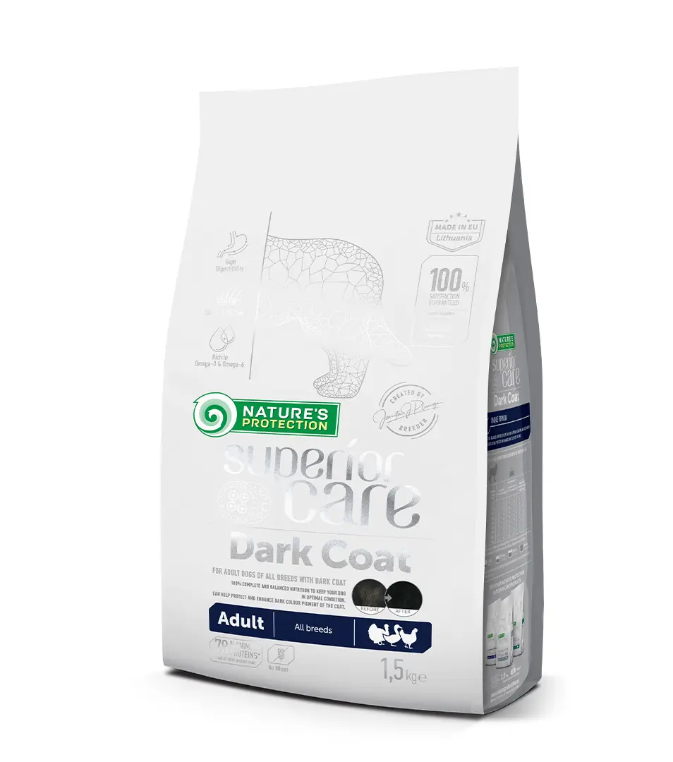 Natures P Superior care dark coat dog adult poultry all breeds 1,5 kg