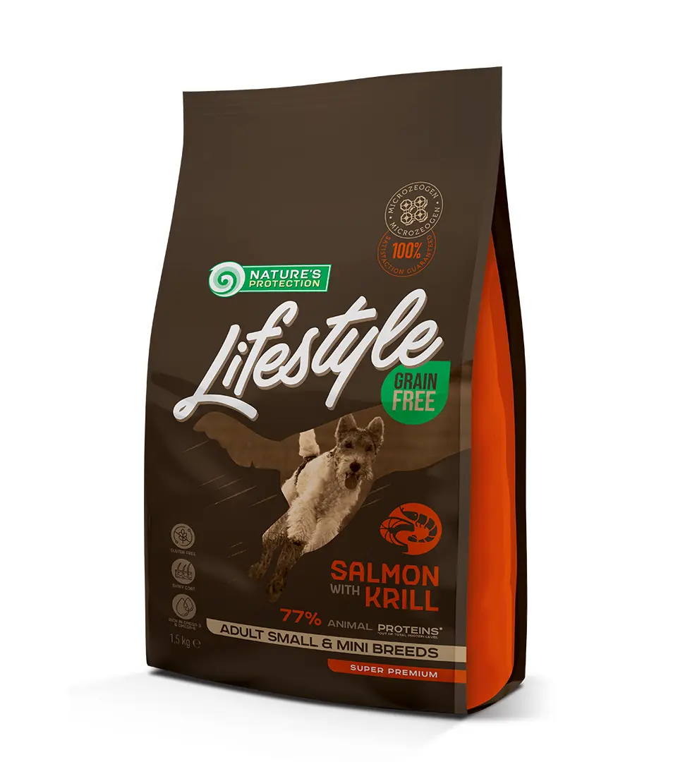 Natures P Lifestyle dog adult small & mini breed salmon & krill 1,5 kg