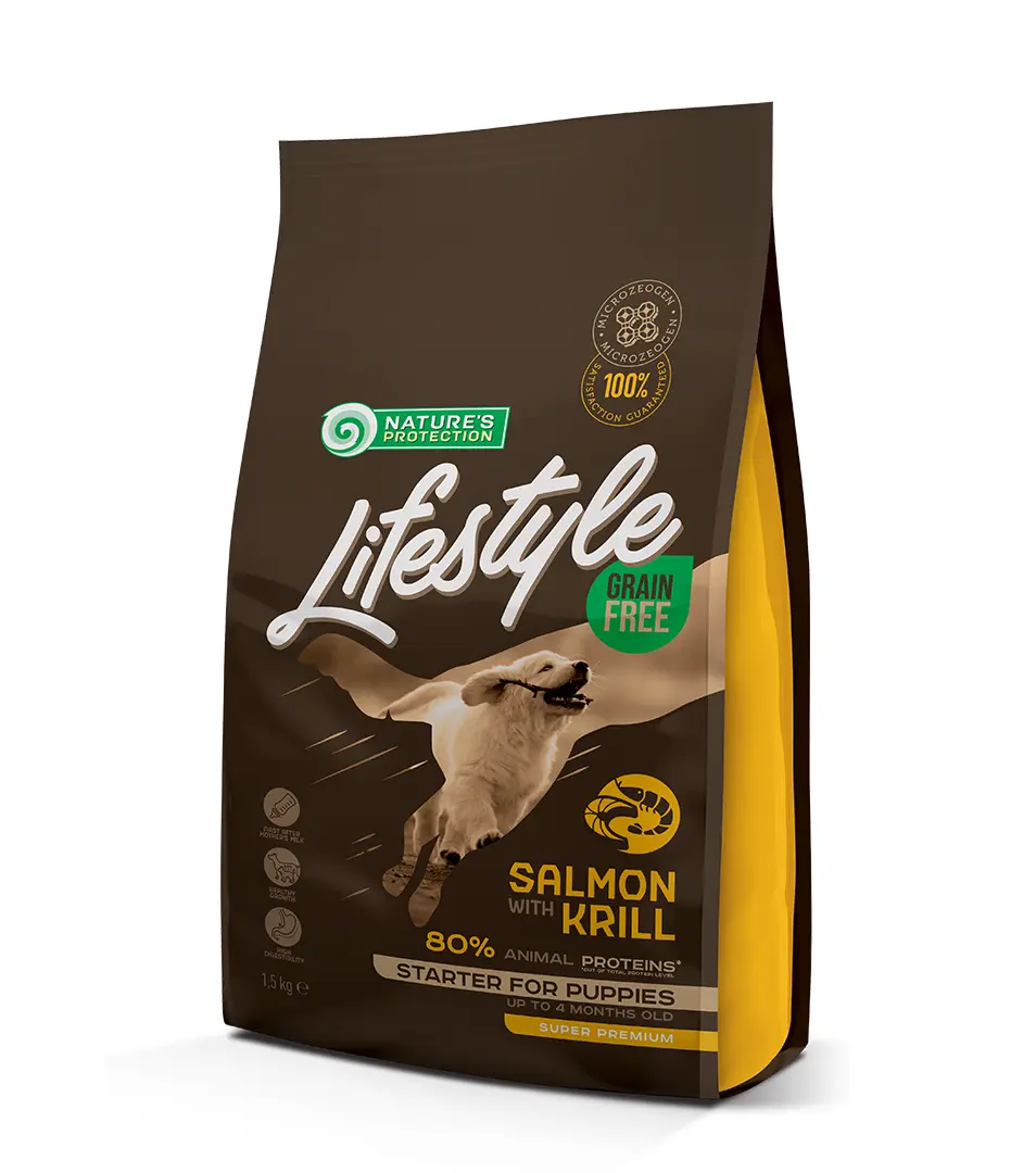 Natures P Lifestyle dog puppies all breeds salmon & krill 1,5 kg