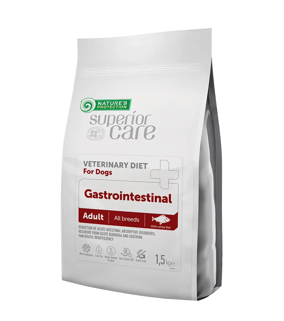 Natures P Superior care gastrointestinal dog adult dietetic all breeds white fish 1,5 kg