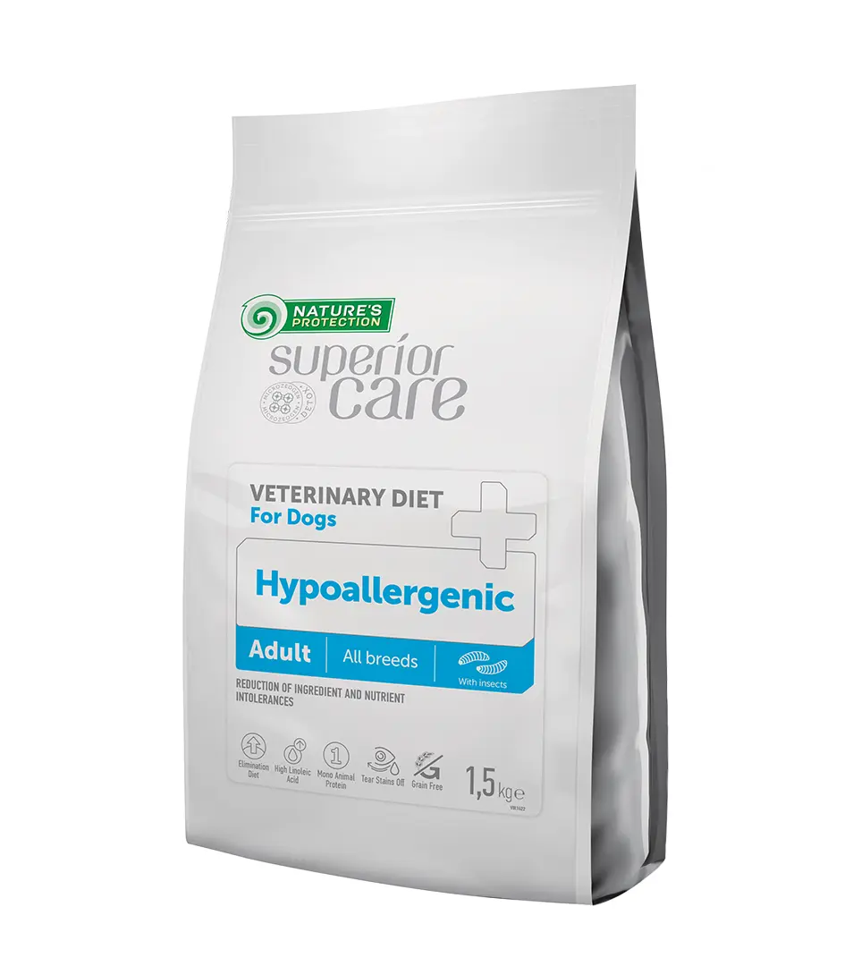 Natures P Superior care hyppoallergenic dog adult dietetic all breeds insects 1,5 kg