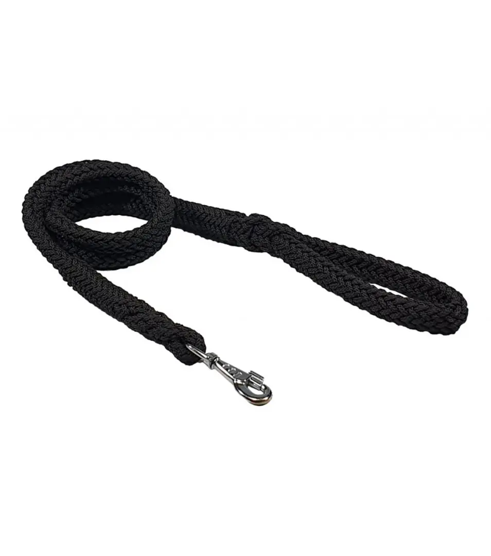 BAFPET Pletená lanová vôdzka HUGO Farba: Čierna, Rozmer: 20 mm x 150 cm | 17209