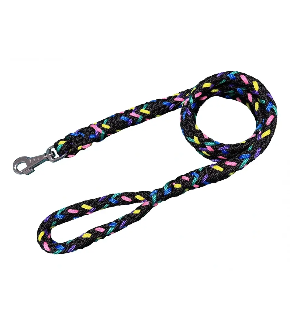 BAFPET Pletená lanová vôdzka HUGO Farba: Čierny mix, Rozmer: 20 mm x 150 cm | 17209