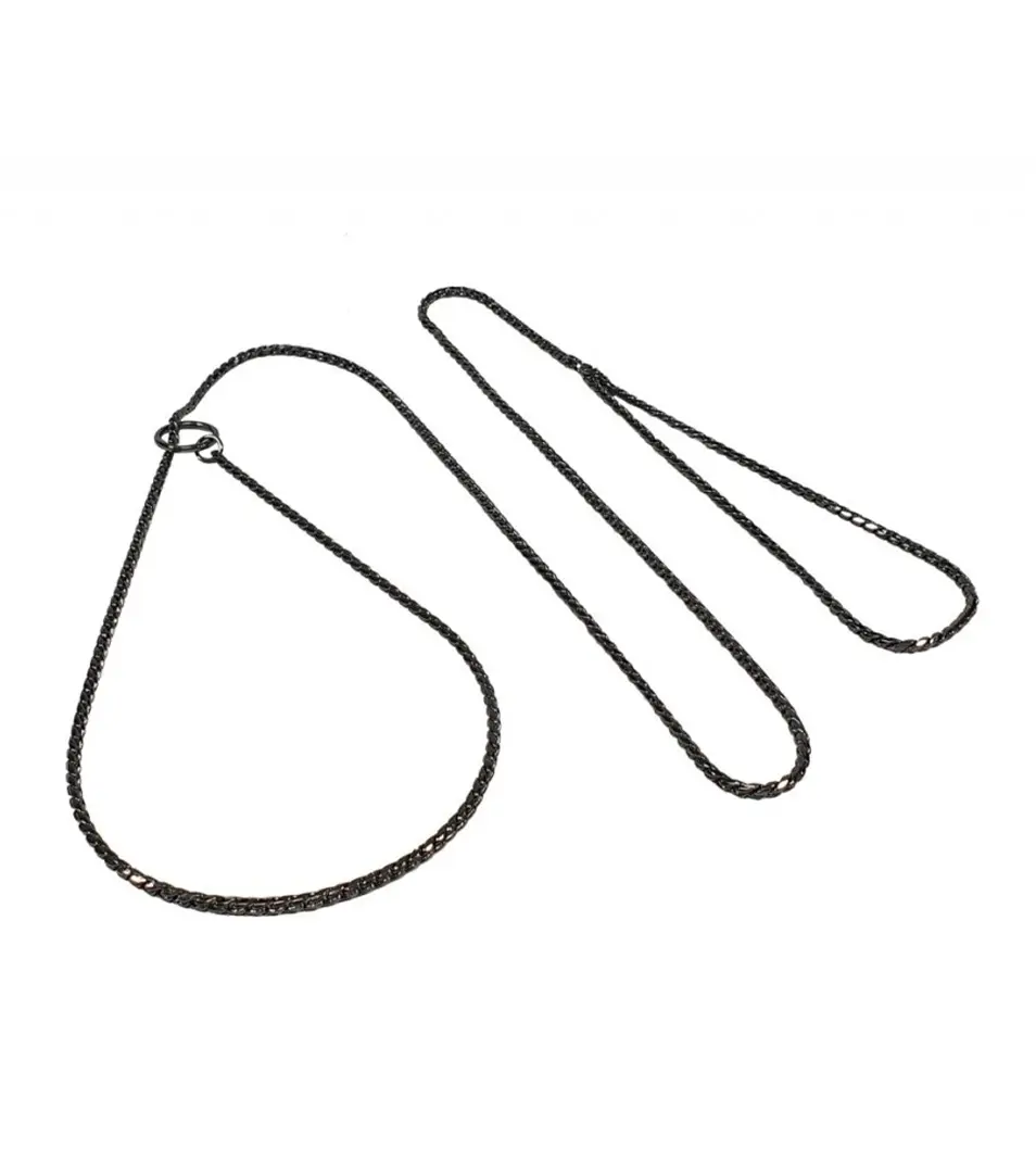 BAFPET Retiazková výstavná vôdzka SNAKE, Farba: Čierna, Dĺžka: 5 mm x 140 cm | 00222B