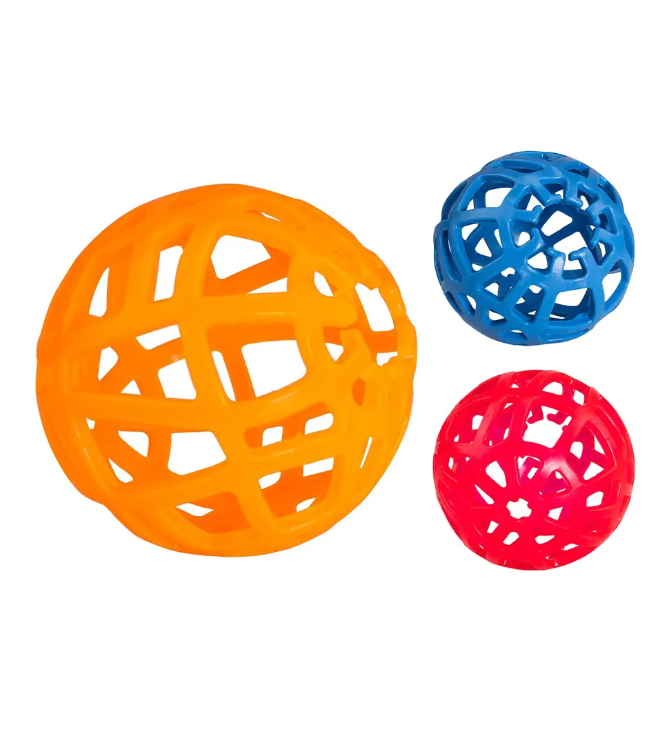 Lopta pre psa - dierovaná/voňavá 14 cm, mix farieb