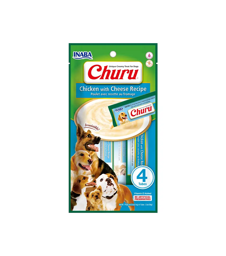 Pamlsok Inaba Churu Pyré dog Kura so syrom 4 tuby 56 g