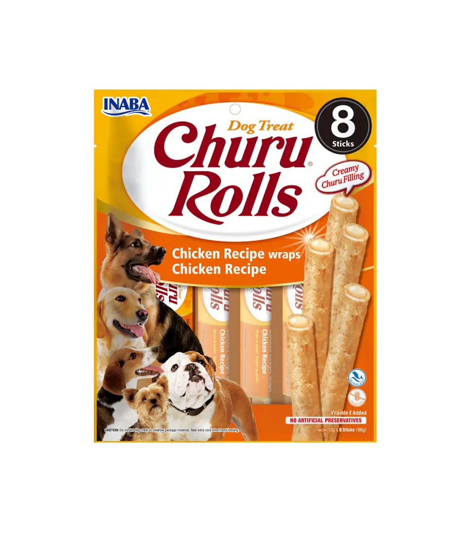 Pamlsok Inaba Churu Rolls dog Kura 8 ks 96 g