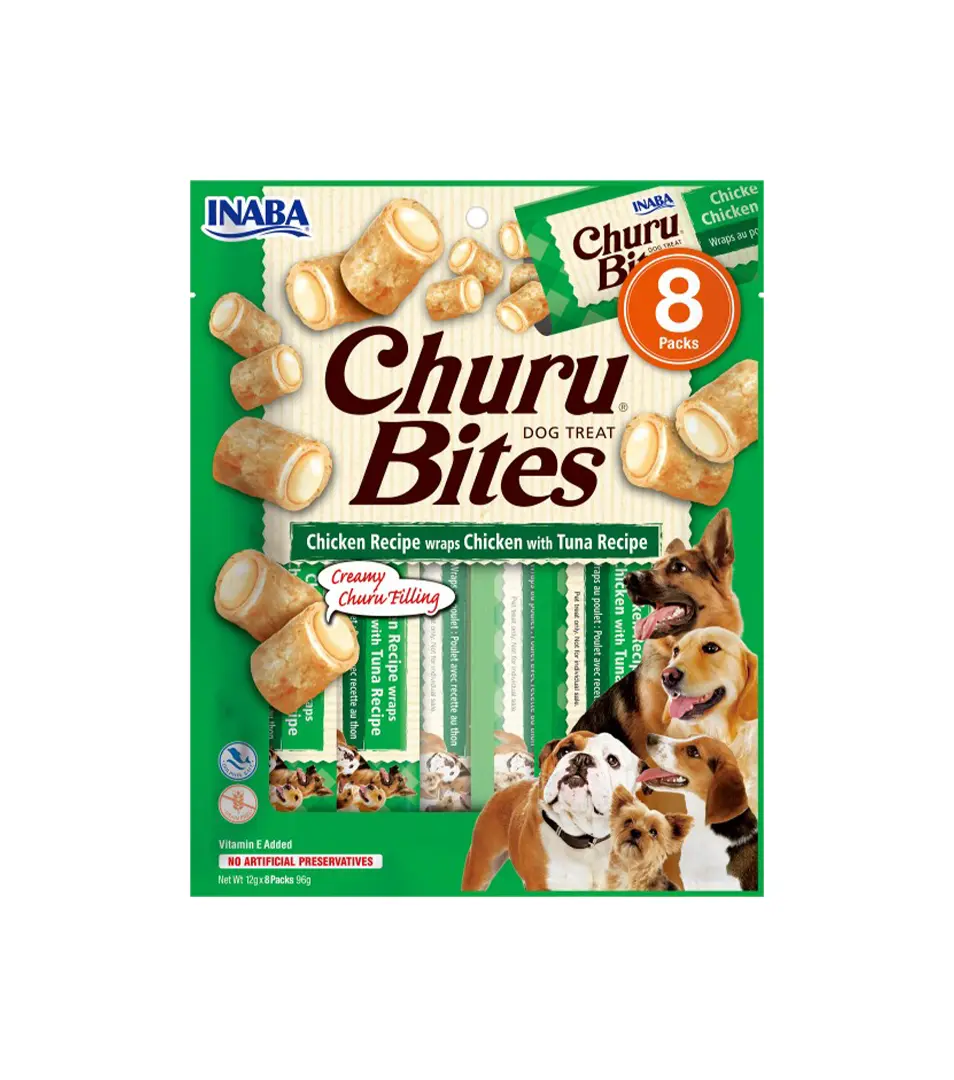 Pamlsok Inaba Churu Bites dog Kura s tuniakom 8 túb 96 g
