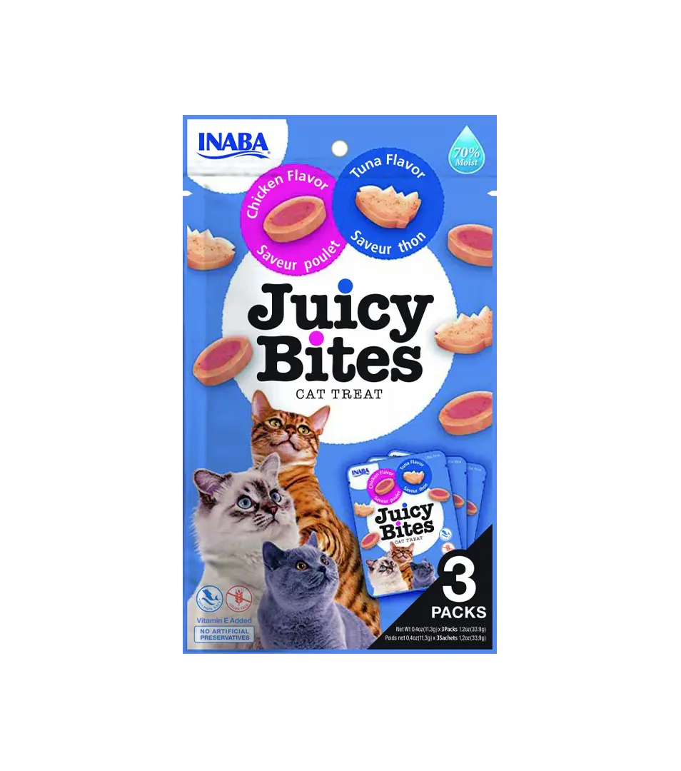 Pamlsok Inaba Juicy Bites cat Tuniak & Kura 3 x 11,30 g