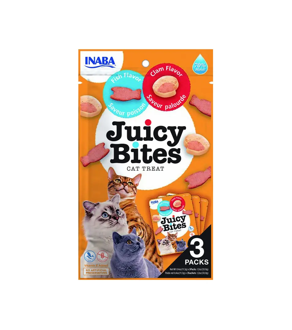 Pamlsok Inaba Juicy Bites cat Ryba & Mušla 3 x 11,30 g