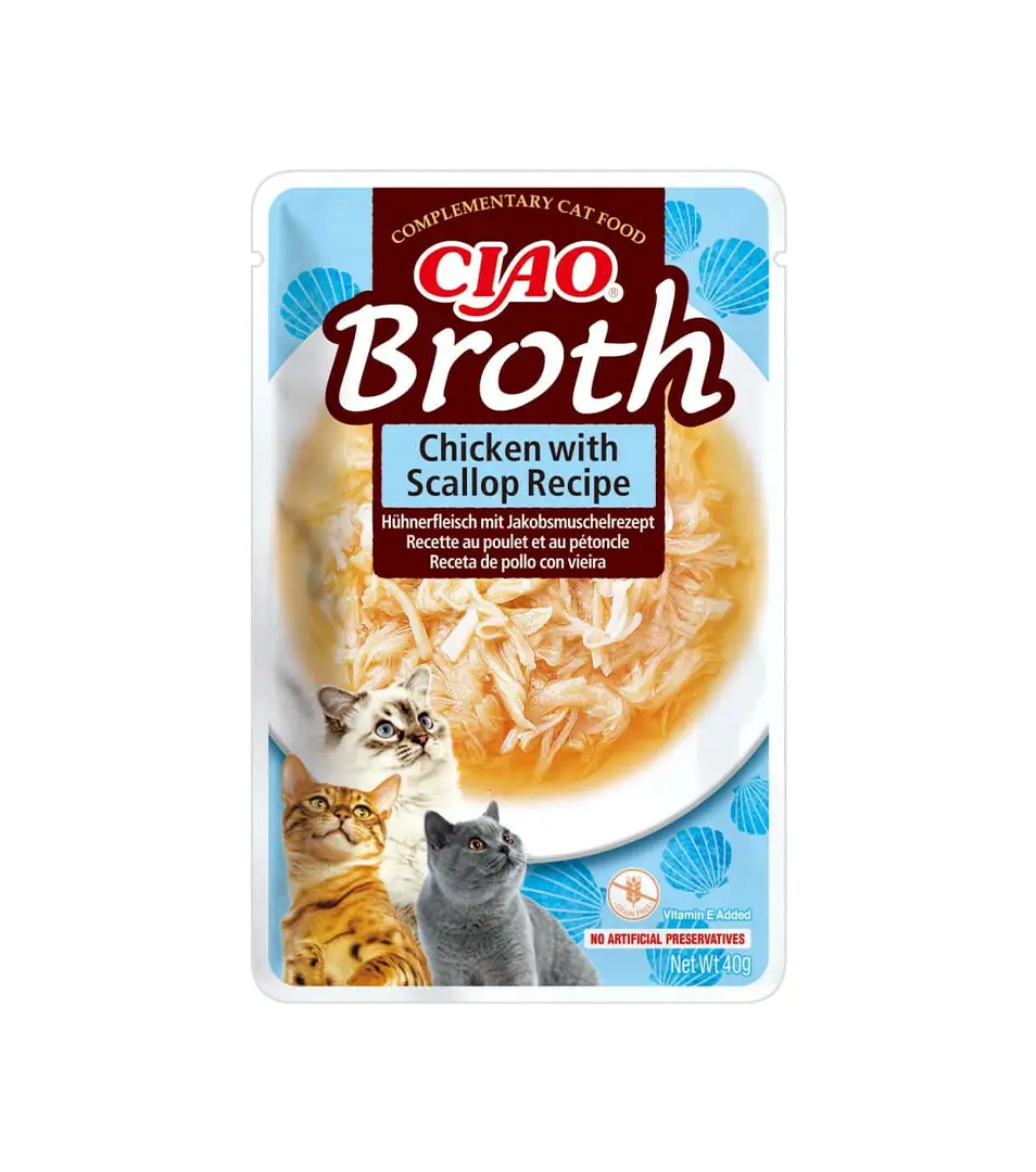 Pamlsok Inaba PS Ciao Broth cat Kura s hrebenatkou 1 ks 40 g
