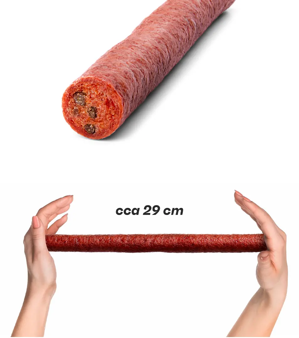 Klobásy s hovädzím, kolagénom, ryžou, hrachom, šípkom a brusnicami, 6 ks