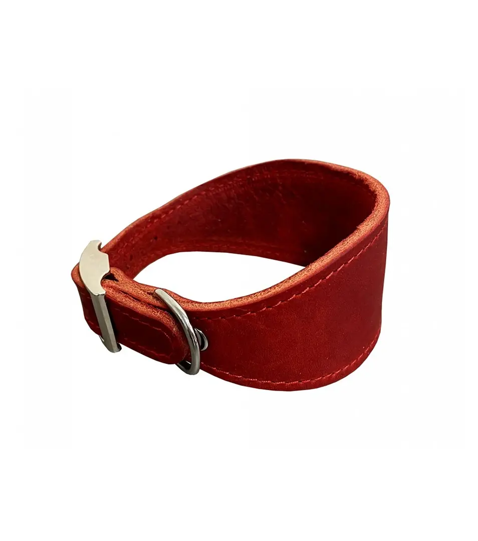 BAFPET Kožený obojok VIPET Farba: Červená, Rozmer: 50mm x 37cm /29-35/ | 00122V