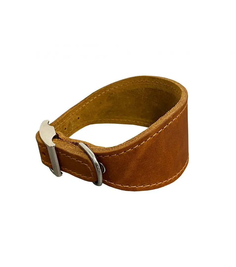 BAFPET Kožený obojok VIPET Farba: Koňak, Rozmer: 50mm x 37cm /29-35/ | 00122V