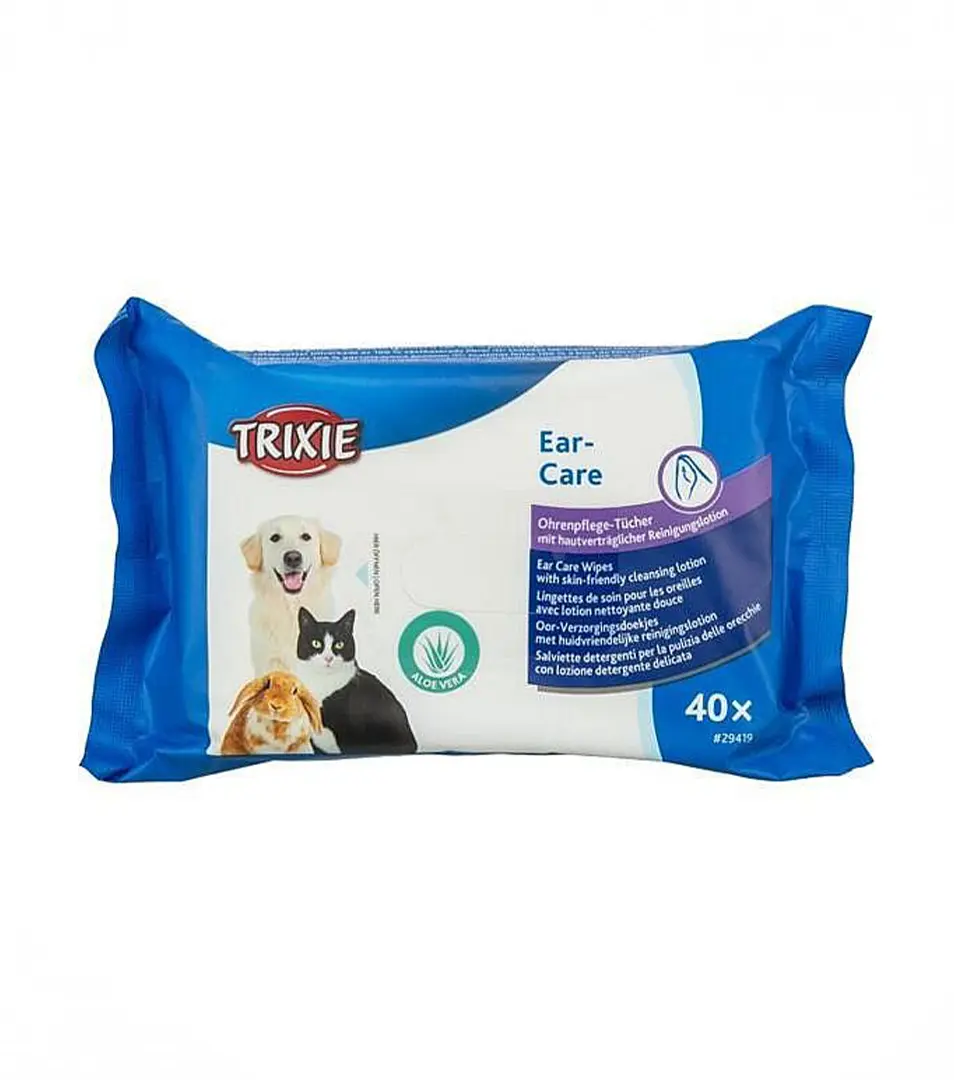 Ear Care, vlhčené ušné obrúsky s Aloe Vera, 40 ks