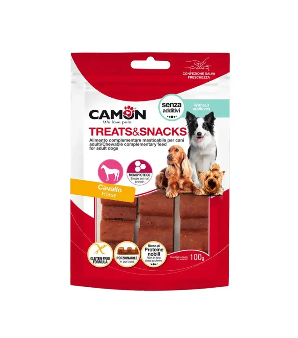 Camon Treats&Snacks Dog - Konské mäso porcovateľné 100g