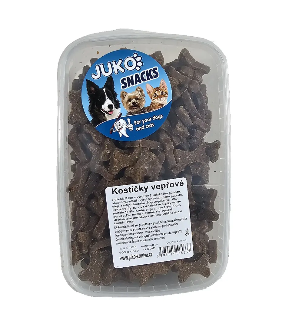 Kostičky bravčové JUKO Snacks, dóza 600 g