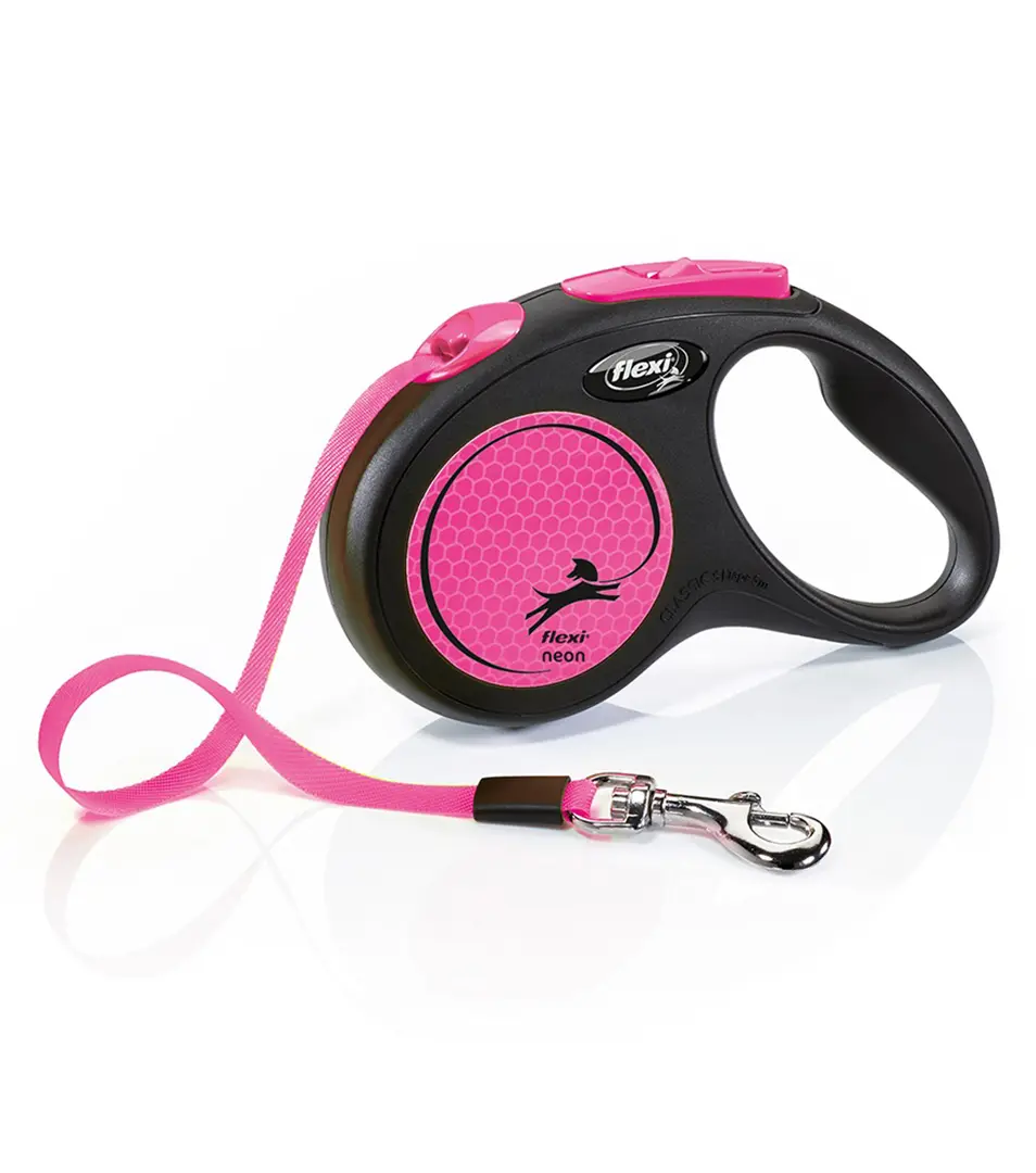 Vodítko Flexi New Neon páska S 5 m ružové (do 15 kg)