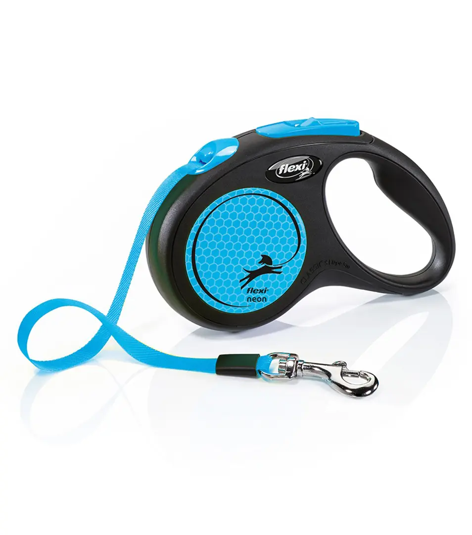 Vodítko Flexi New Neon páska S 5 m modré (do 15 kg)