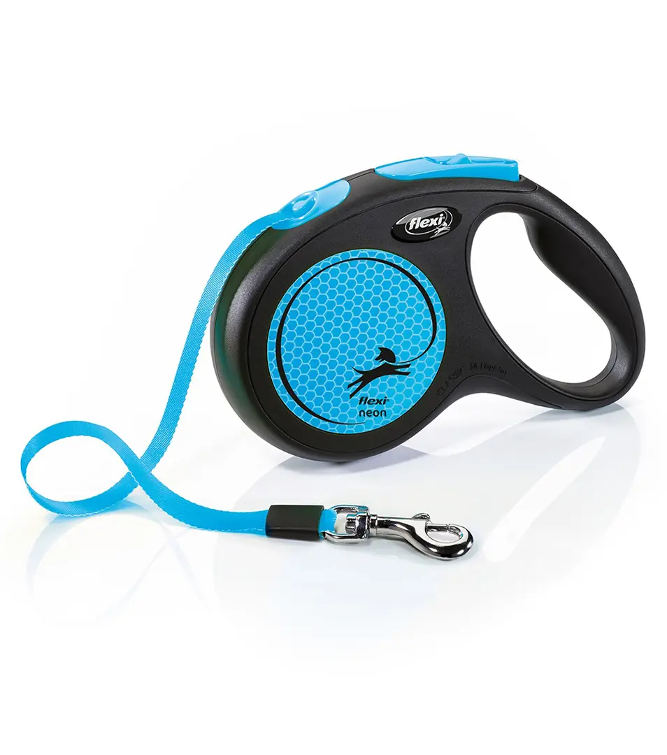 Vodítko Flexi New Neon páska M 5 m modré (do 25 kg)