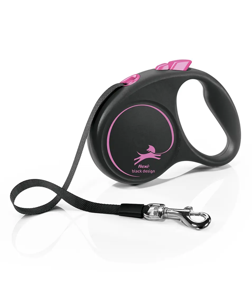 Vodítko Flexi Black Design páska S 5 m ružové (do 15 kg)
