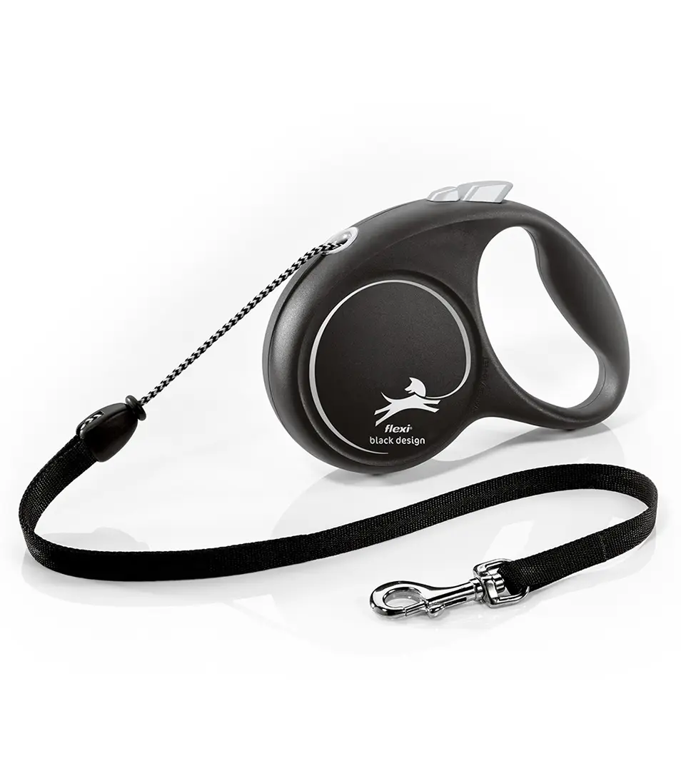 Vodítko Flexi Black Design lanko M 5 m čierne (do 20 kg)