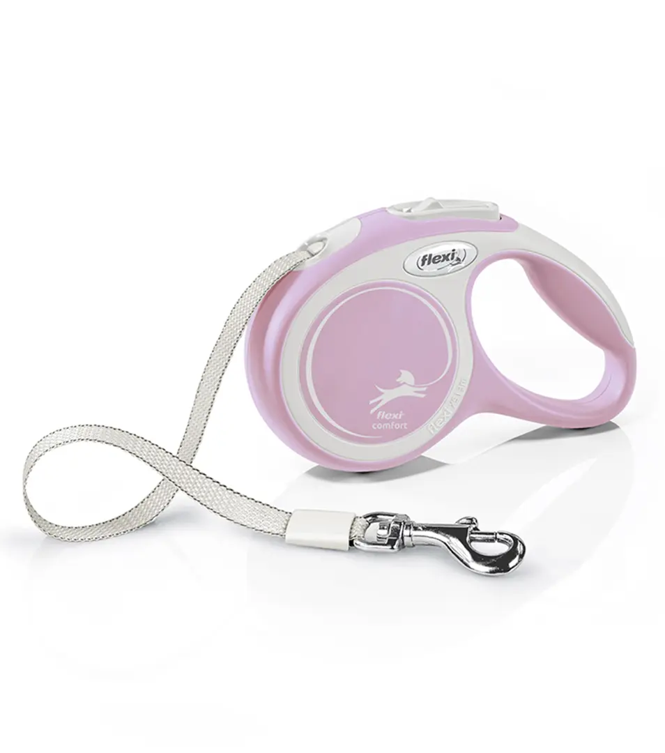 Vodítko Flexi New Comfort páska S 5 m svetloružové (do 15 kg)