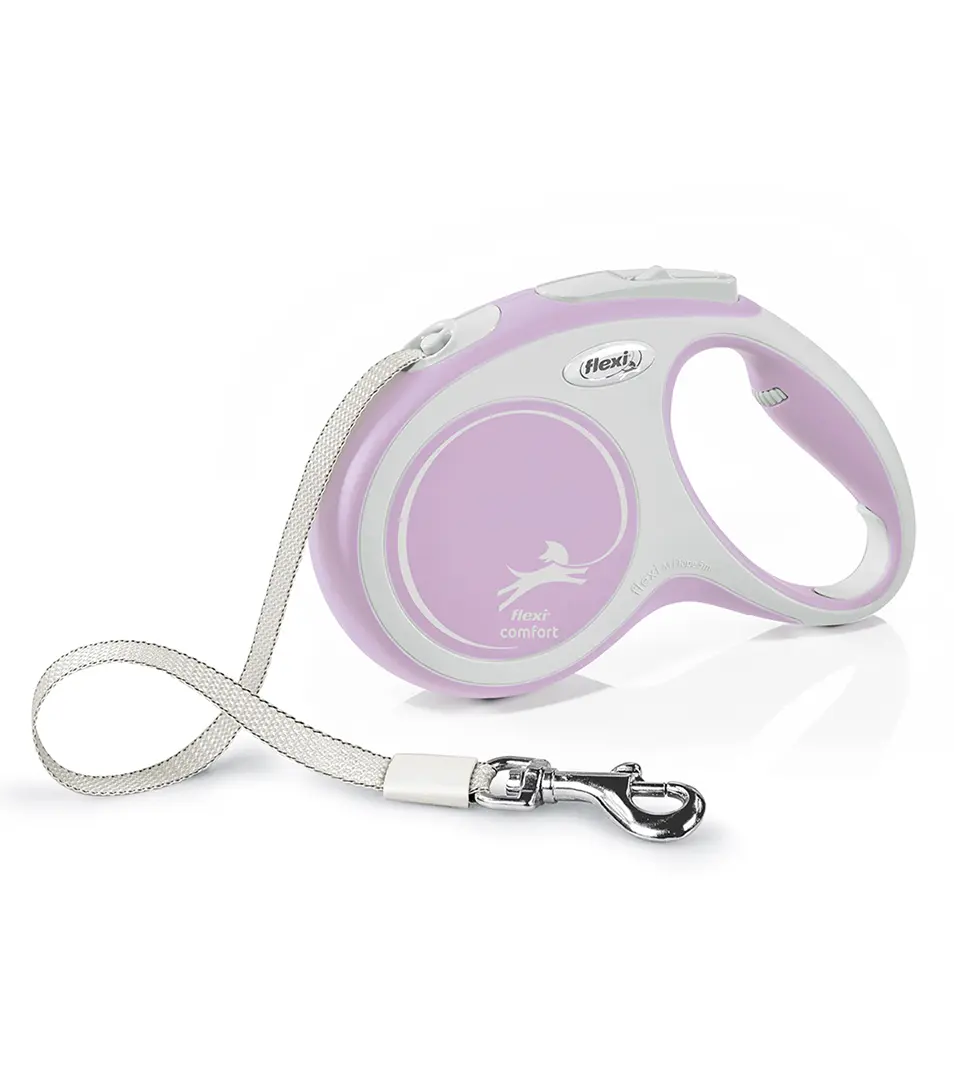 Vodítko Flexi New Comfort páska M 5 m svetloružové (do 25 kg)