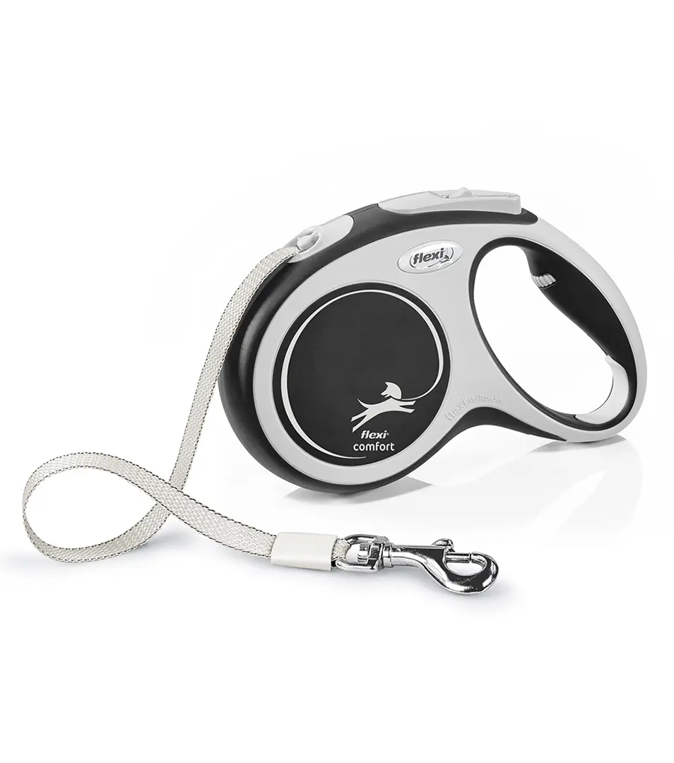 Vodítko Flexi New Comfort páska L 5 m čierne (do 60 kg)