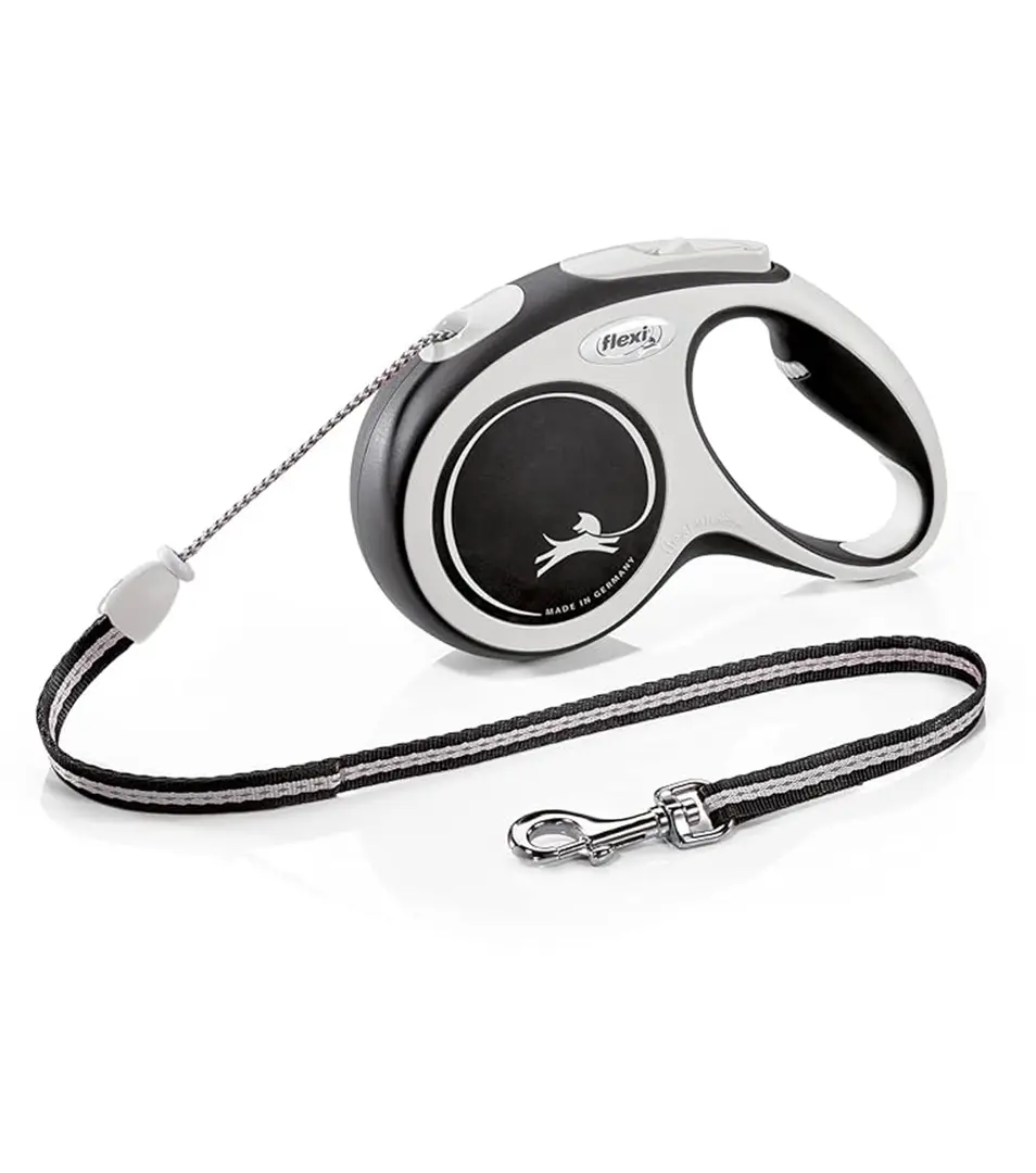 Vodítko Flexi New Comfort lanko M 5 m čierne (do 20 kg)
