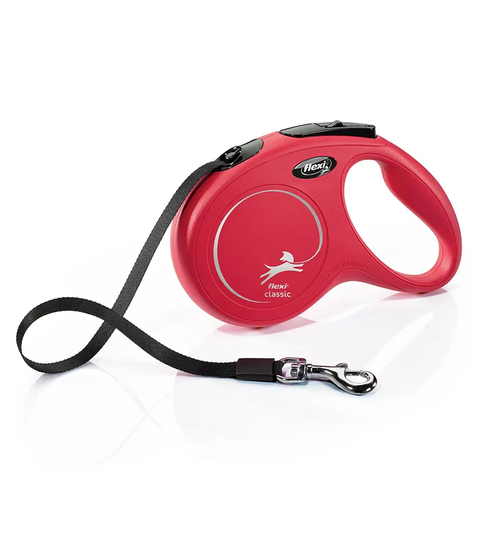 Vodítko Flexi Classic NEW páska M 5 m červené (do 25 kg)